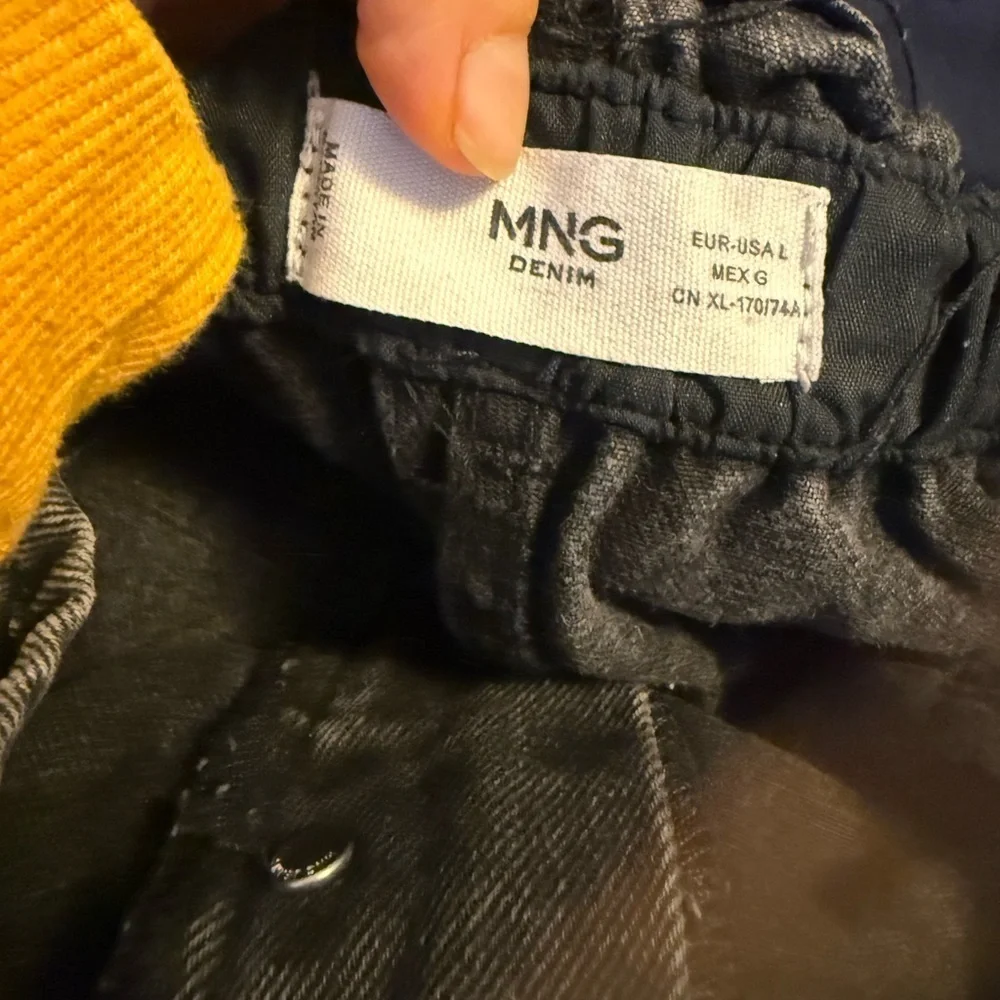 MNG Black Denim Paperbag Shorts